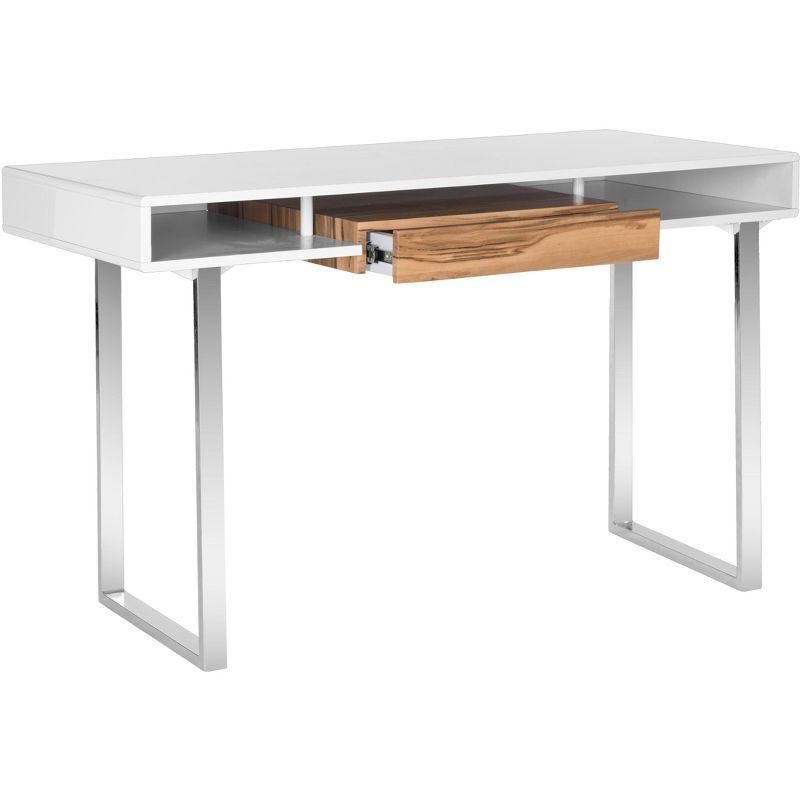 Metropolitan Computer Desk - White/Chrome - Safavieh