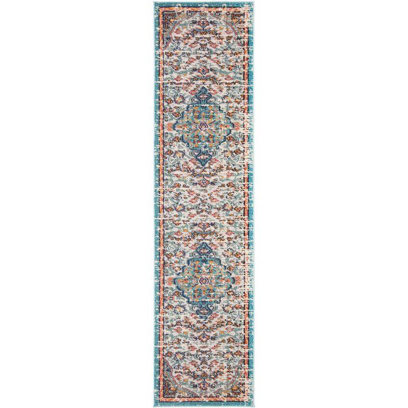 Madison MAD447 Power Loomed Indoor Runner Rug - Grey/Light Blue - 2'2"x6' - Safavieh