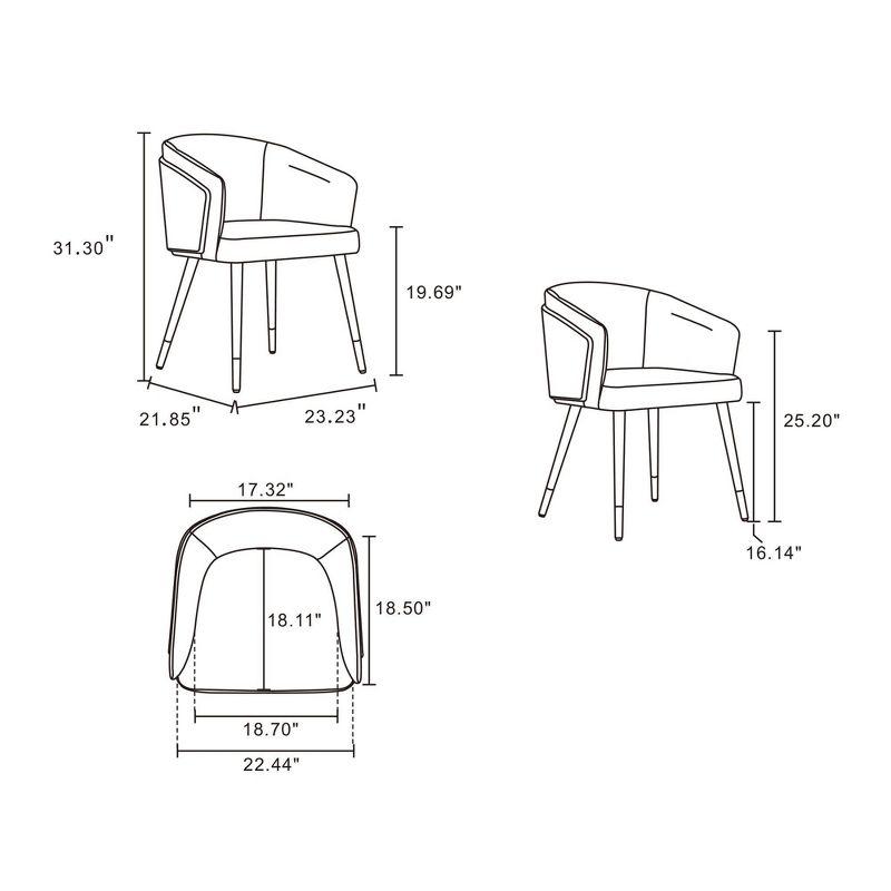 Reeva Modern Leatherette Upholstered Dining Chair - Manhattan Comfort