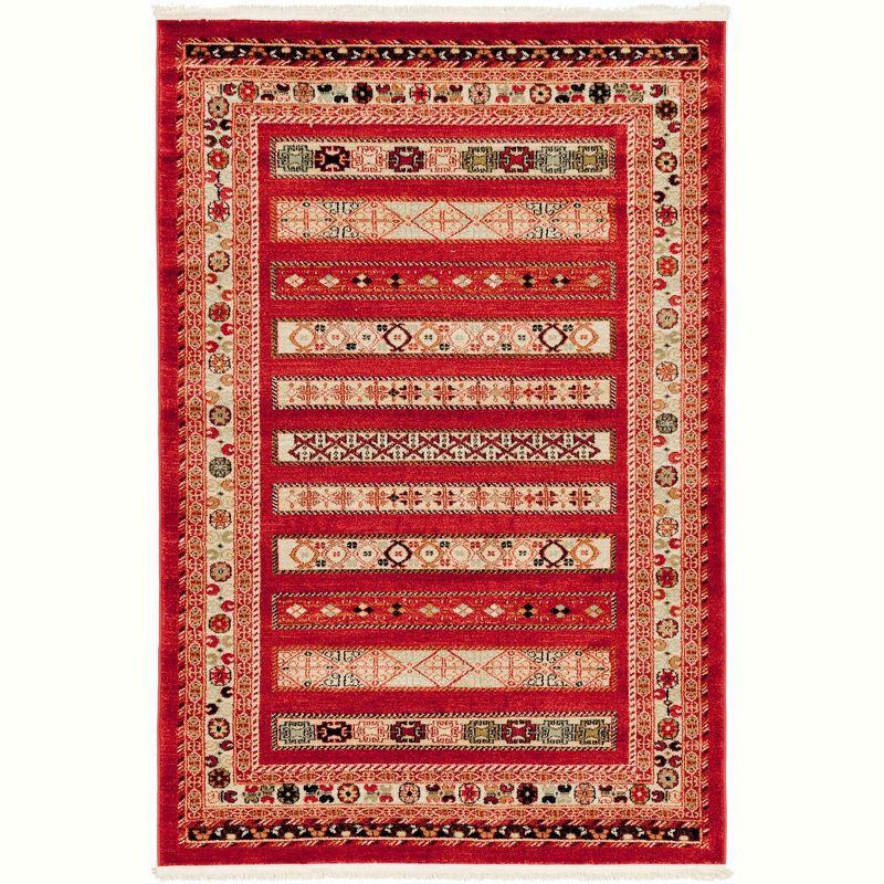 Unique Loom Fars Collection Area Rug - Pasadena (4' 1" x 6' 1" Rectangle Rust Red/Black)
