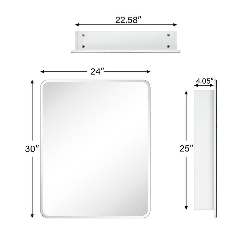 TEHOME Rectangular Recess and Surface Mount Metal Frameless Medicine Cabinet with Mirror