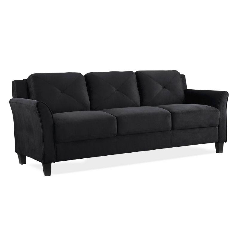 Harper Tufted Microfiber Sofa Black - Lifestyle Solutions