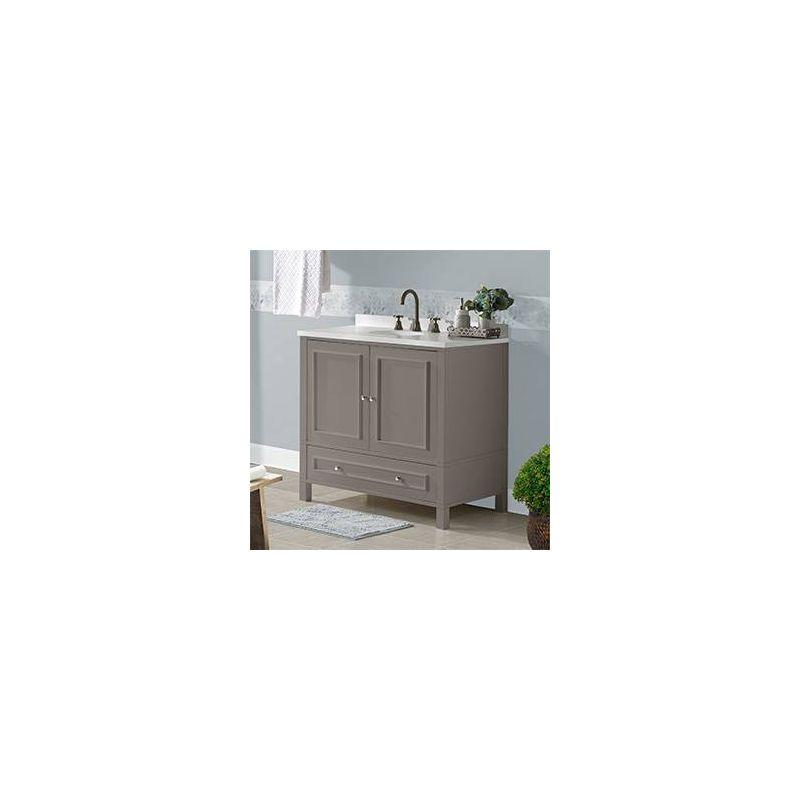 36" Williamsburg Vanity Cabinet Gray - Alaterre Furniture: Wood Frame, 1 Shelf, Universal Storage, 34.5" Depth