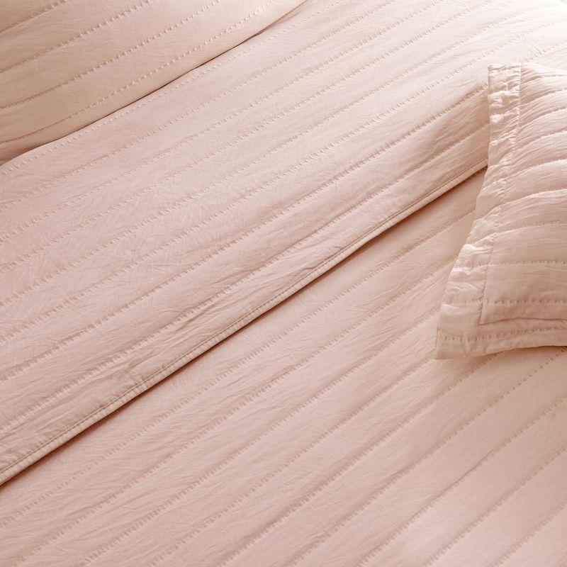FreshFolds Solid Stitched Microfiber Quilt Set with Shams