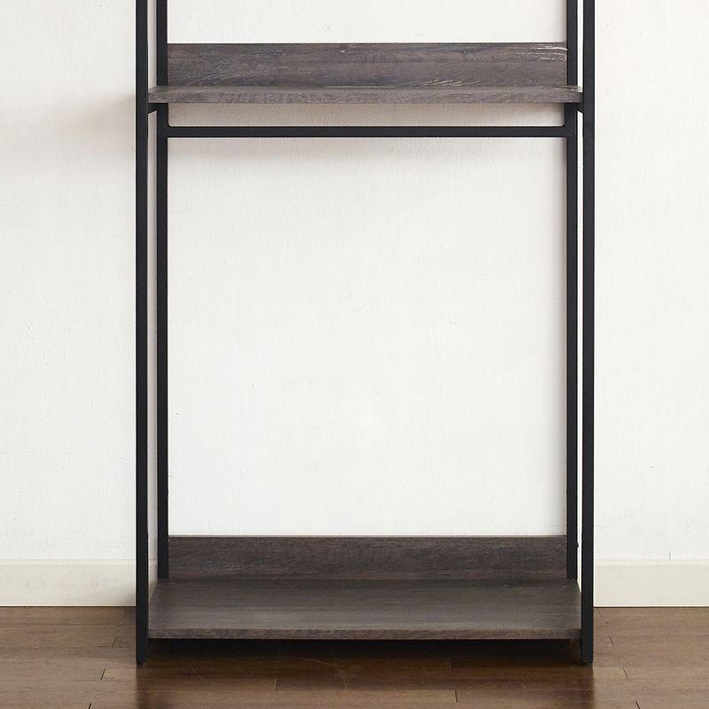 Monica Rustic Gray Wood and Metal Walk-In Closet Organizer