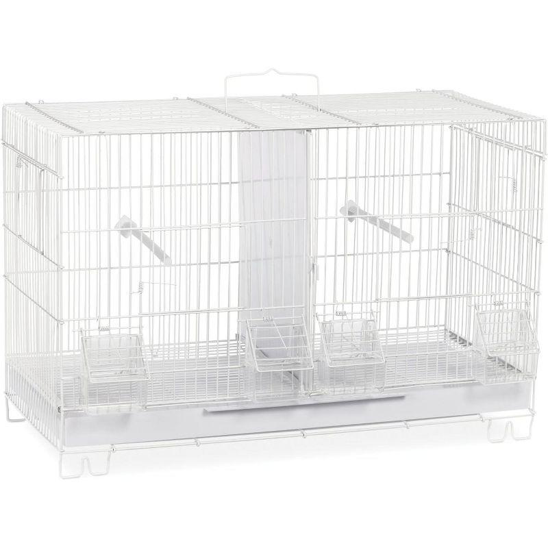 White Stackable Breeder Cage for Small Birds with Divider