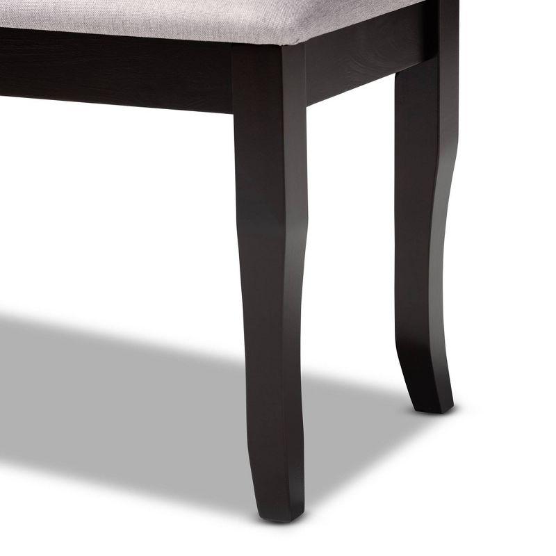 Cornelie Fabric Upholstered Wood Dining Bench Gray/Dark Brown - Baxton Studio