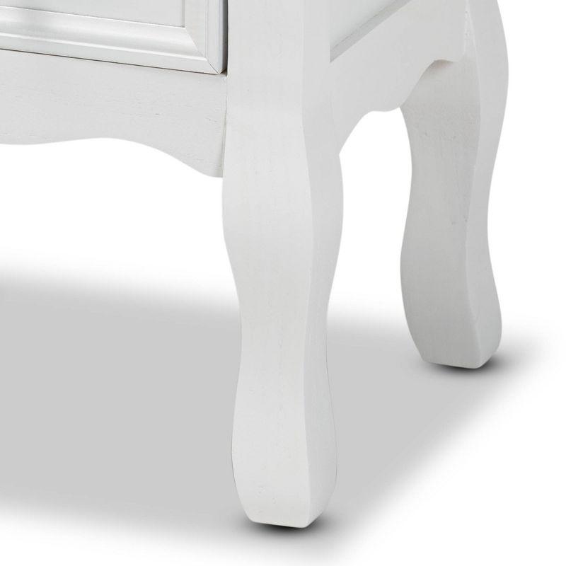 Caelan Wood 2 Drawer Nightstand White - Baxton Studio: Traditional Style, MDF Frame, No Assembly Required