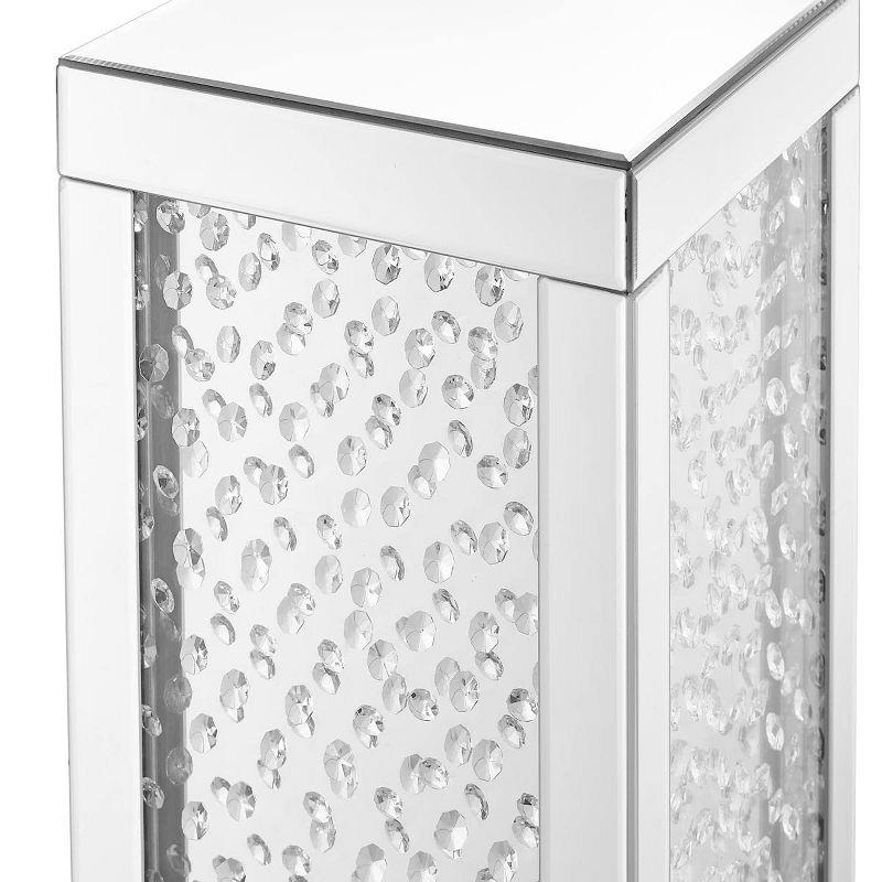 12" Clear Mirrored Crystal Diamond Square End Table