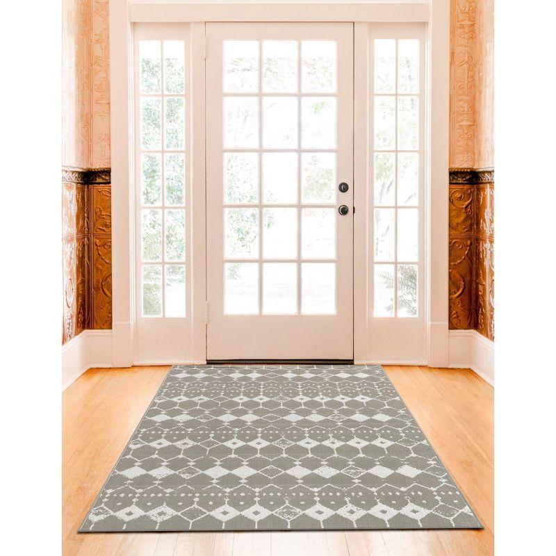 Unique Loom 7' 10 x 10' 0 Gray Outdoor Trellis Cardak Area Rug