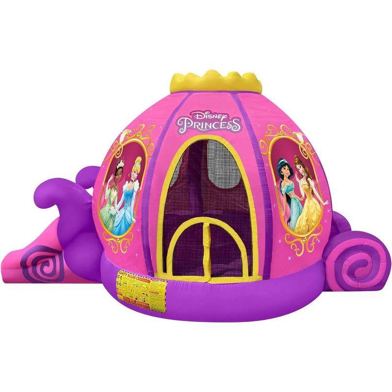 Funormous Disney Princess Carriage Inflatable Outdoor Bounce House with Slide and Ball Pit