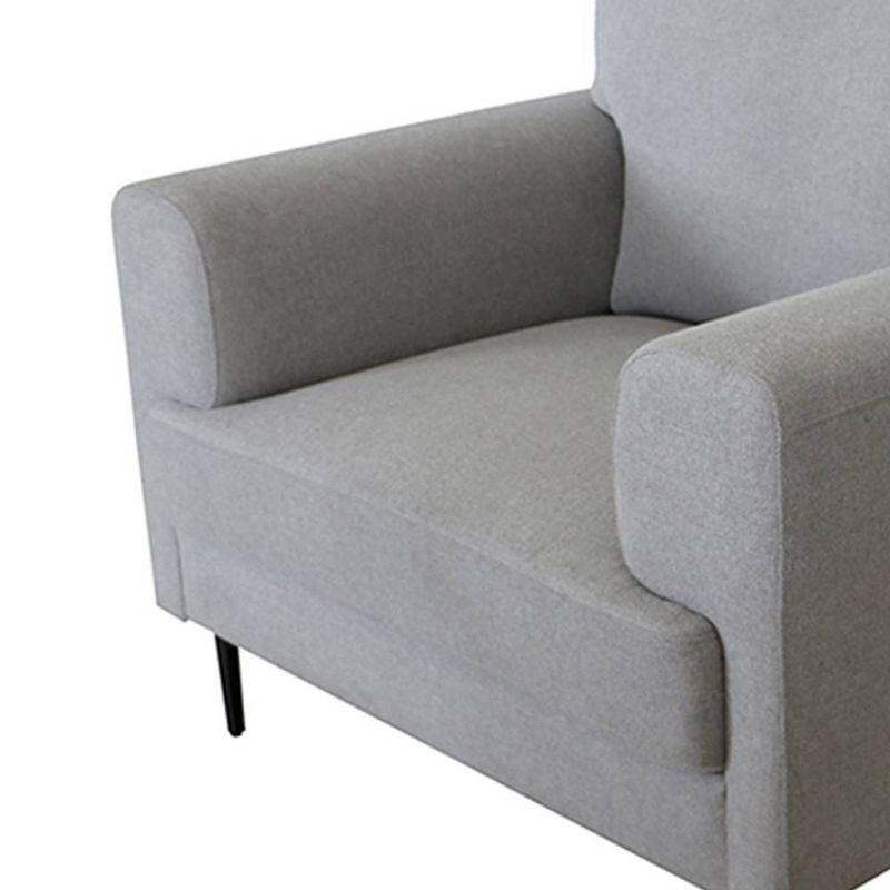 41" Kyrene Chair Light Gray Linen - Acme Furniture: Upholstered Metal-Legged Accent Armchair