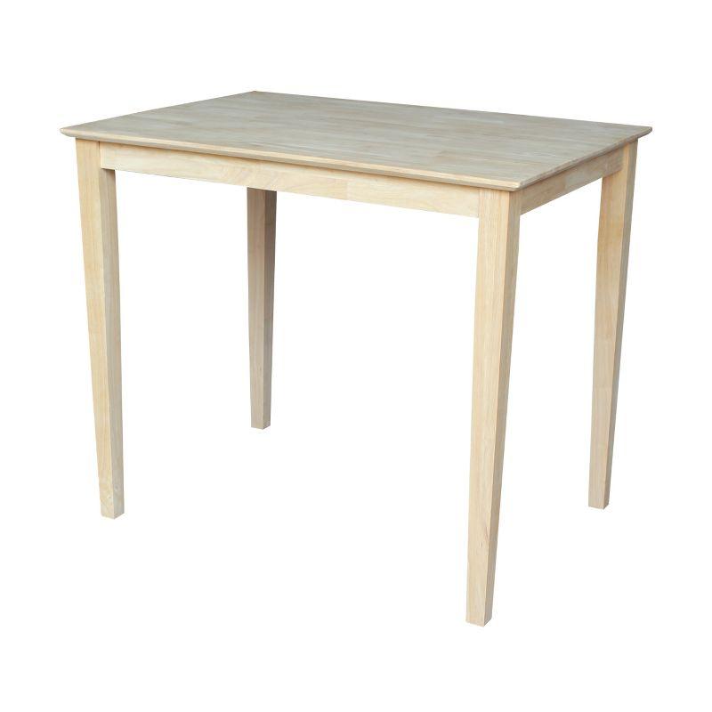 Natural Wood Counter Height Dining Table with Shaker Legs