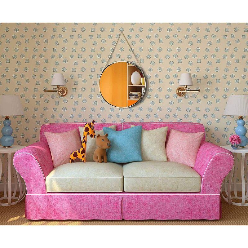 17.5" Franc Round Hanging Wall Mirror with Metal Chain Gold - Infinity Instruments: Modern Decor, No Assembly Required