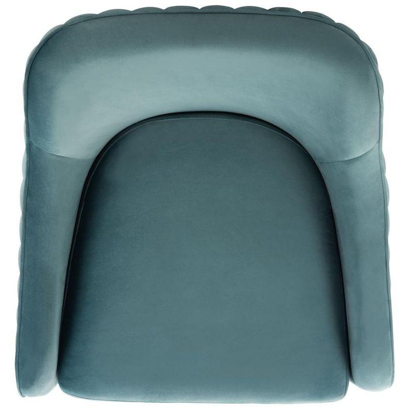 Seafoam Velvet Swivel Arm Chair with Metal Base