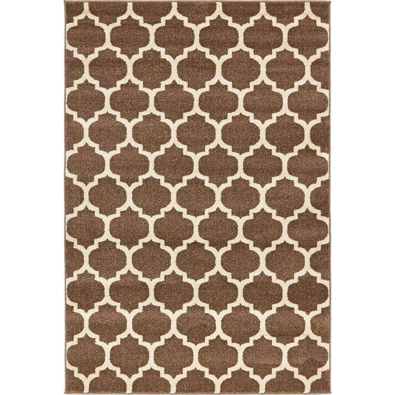 Unique Loom 4' 1 x 6' 1 Trellis Philadelphia Brown Area Rug