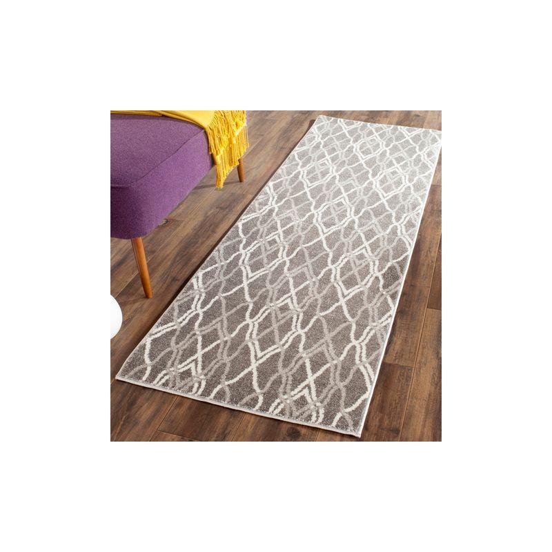 Amherst AMT417 Power Loomed Runner Rug - Grey/Light Grey - 2'3"x11' - Safavieh.