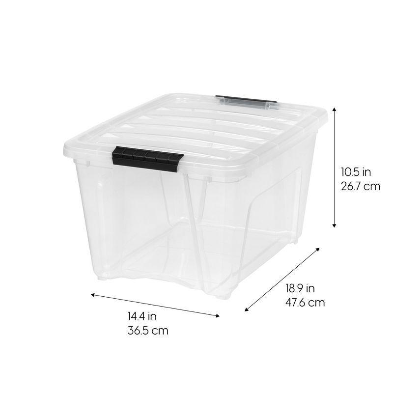 32qt Plastic Storage Bins with Lids and Secure Latching Buckles - 6 Pack