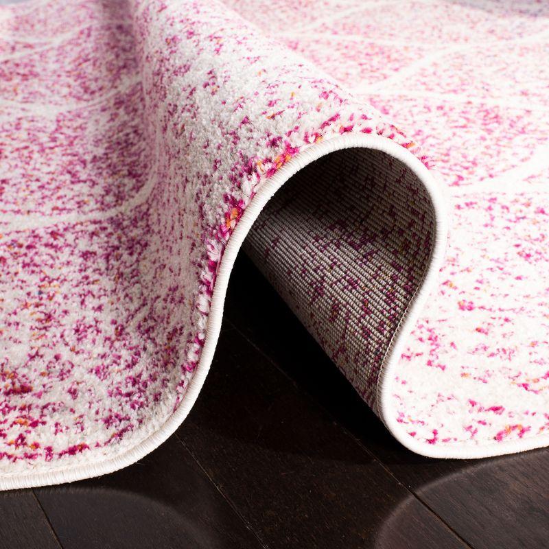 Madison MAD604 Power Loomed Indoor Area Rug - Cream/Fuchsia - 5'3"x5'3" - Safavieh