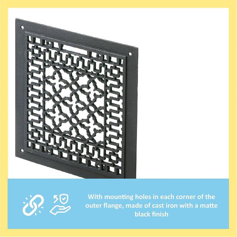 ACHLA Designs 14" Cast Iron Decorative Grill Fan Matte Black