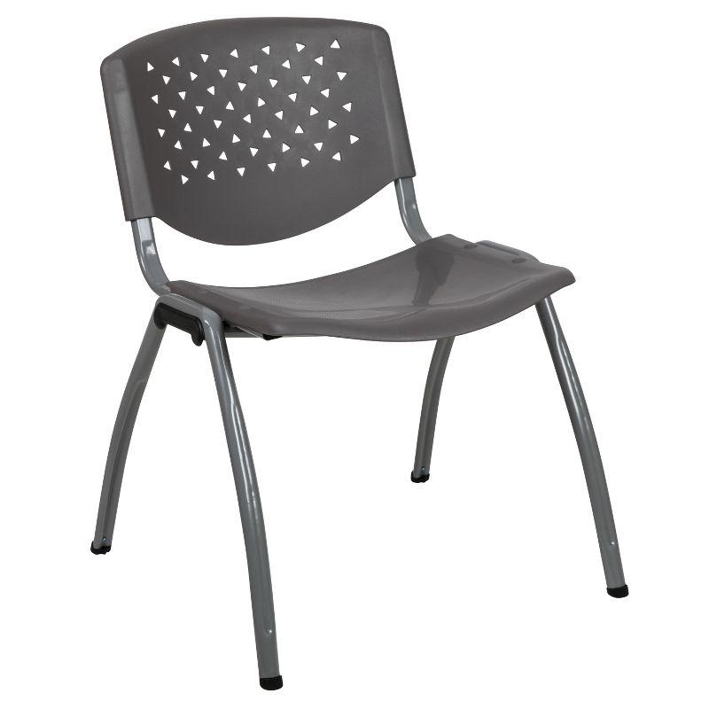Flash Furniture Memphis 880 lb. Capacity Plastic Stack Chair with Powder Coated Frame