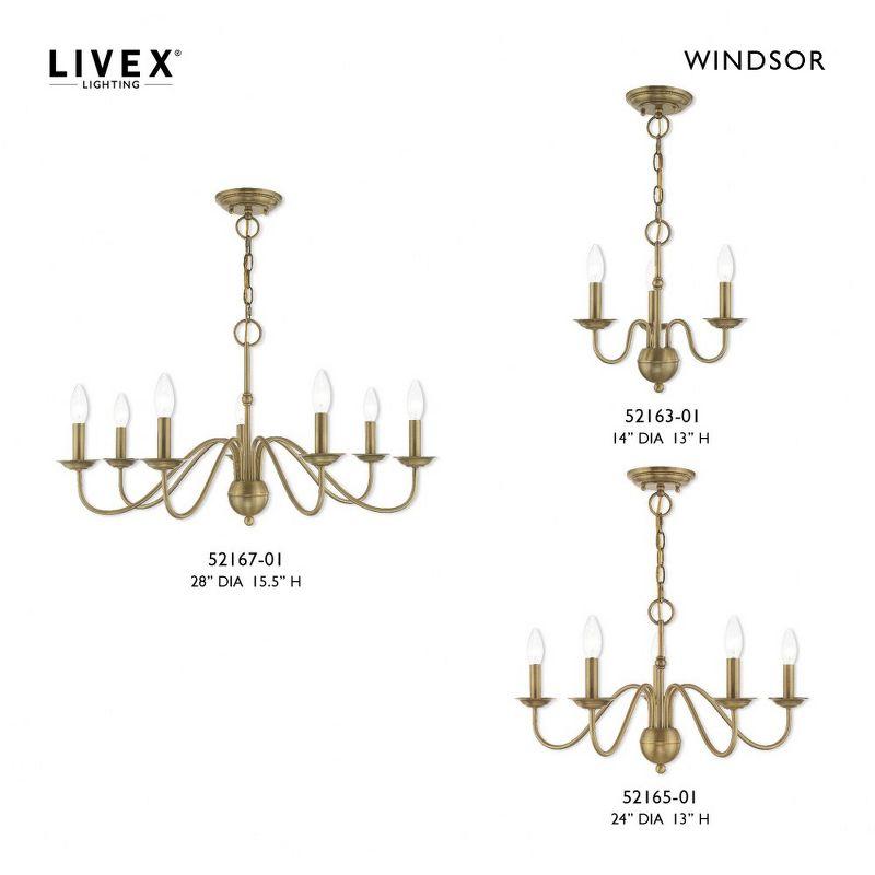 Livex Lighting Windsor 5 - Light Chandelier in  Antique Brass