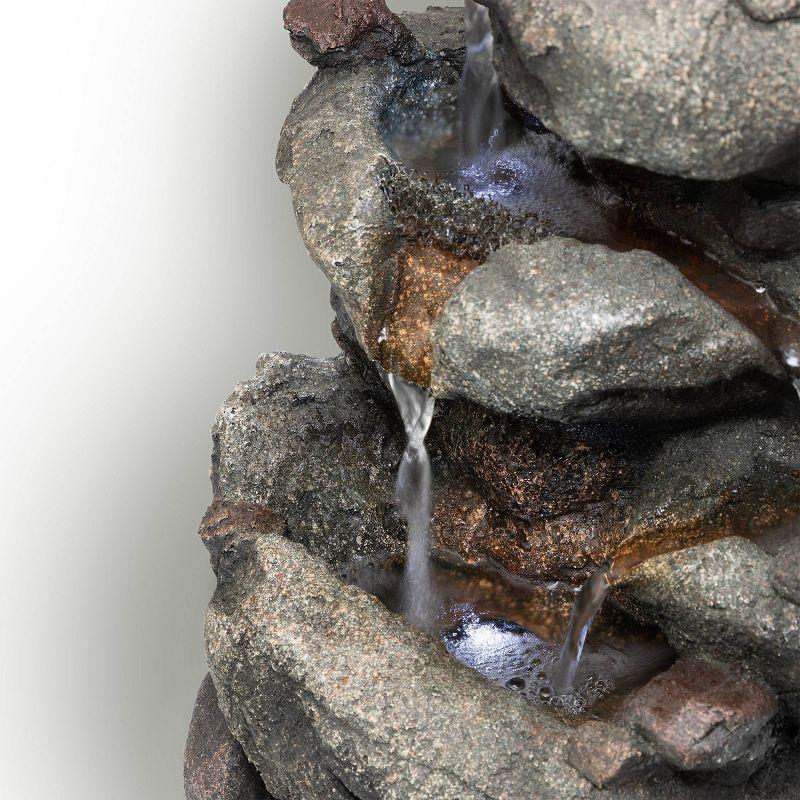 Rainforest Rock Resin Fountain With LED Light - Alpine Corporation