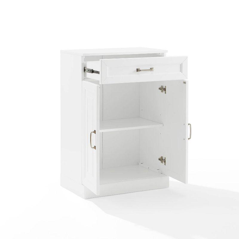 Crosley Stanton Storage Cabinet White: Traditional Farmhouse Style, 2 Adjustable Shelves, 1 Drawer