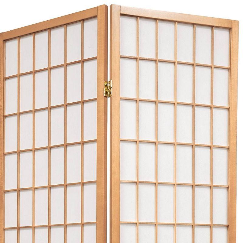 4 ft. Tall Window Pane Shoji Screen - Natural (4 Panels)