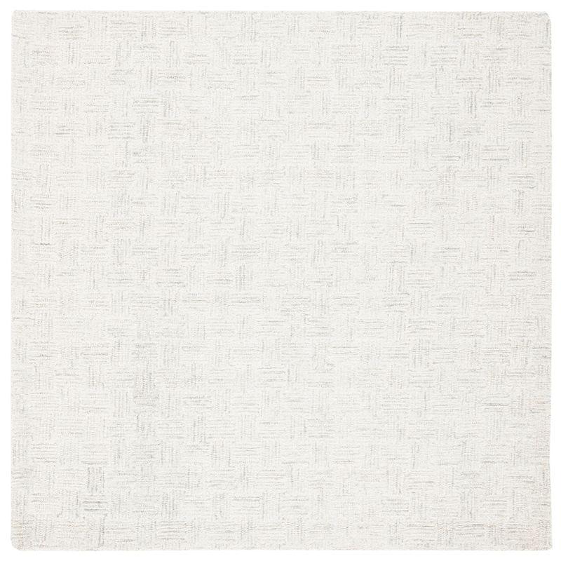 Micro-Loop MLP537 Hand Tufted Indoor Area Rug - Light Grey/Ivory - 5'x5' - Safavieh