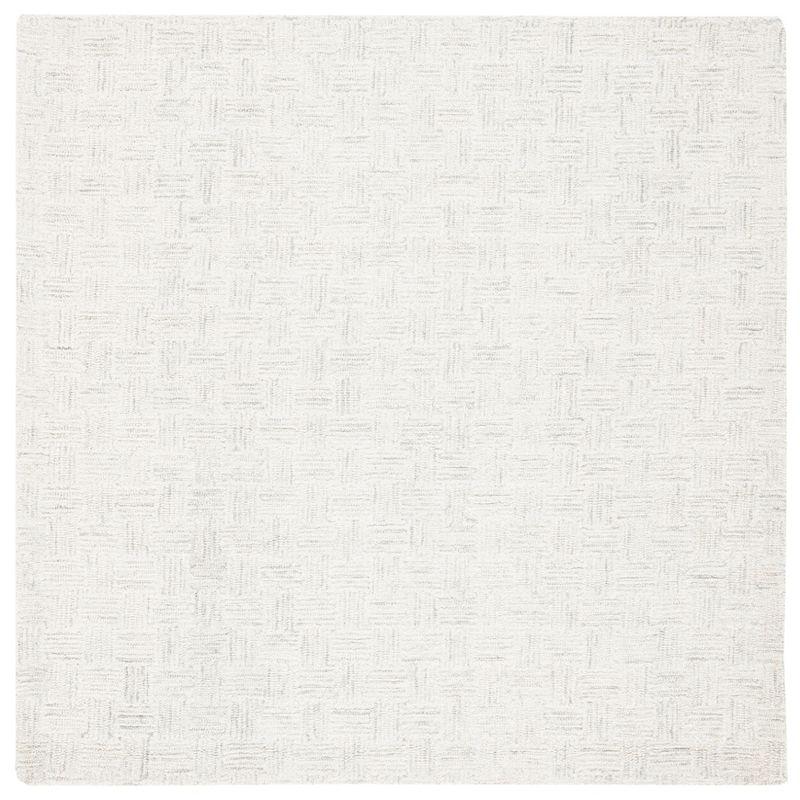 Ivory Wool Elegance 5' Square Tufted Area Rug