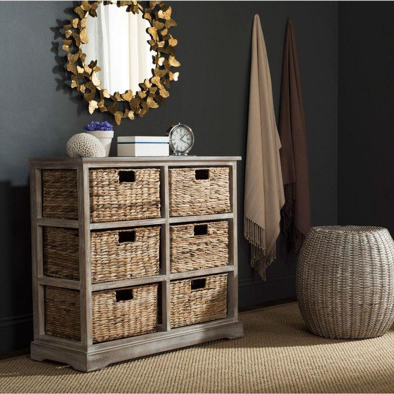 Keenan 6 Basket Storage Chest - AMH5740 - White Wash - Safavieh Couture