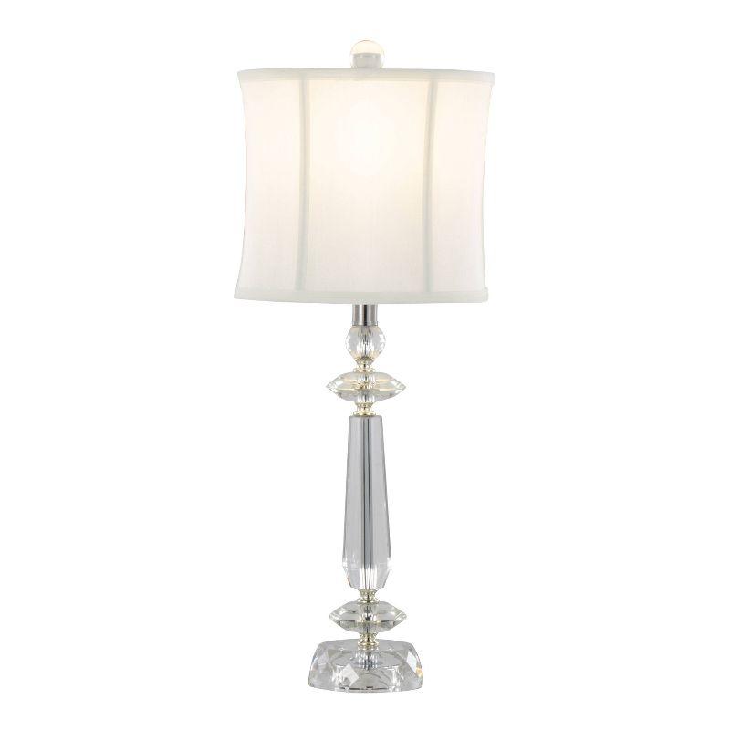 LumiSource (Set of 2) Karat 25.5" Contemporary Crystal Table Lamps with White Softback Shade from Grandview Gallery: Linen Drum Shade, UL Listed