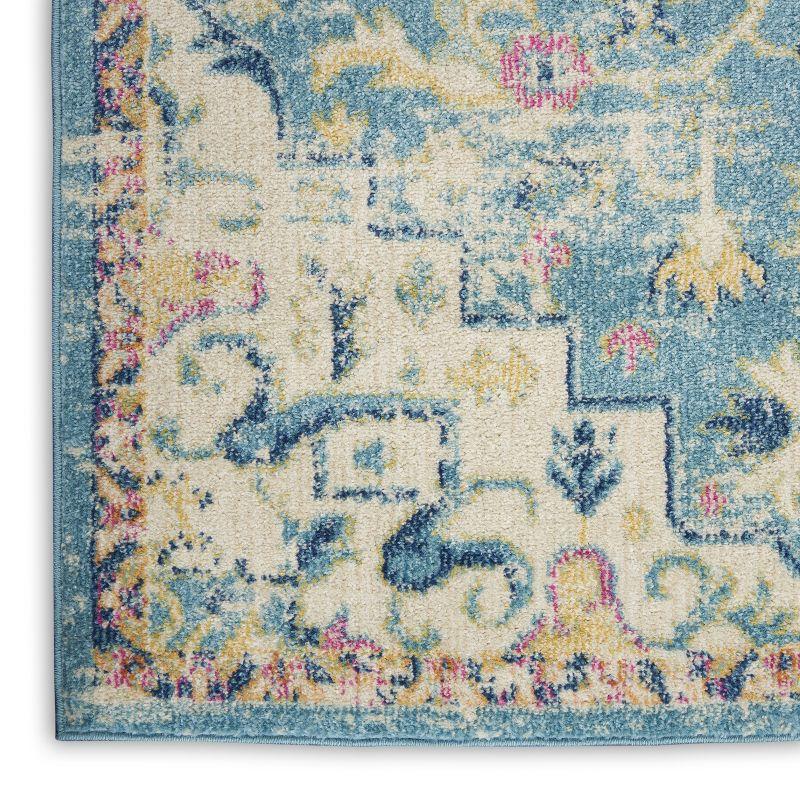 Ivory Elegance Floral Bliss 23" Synthetic Easy-Care Area Rug