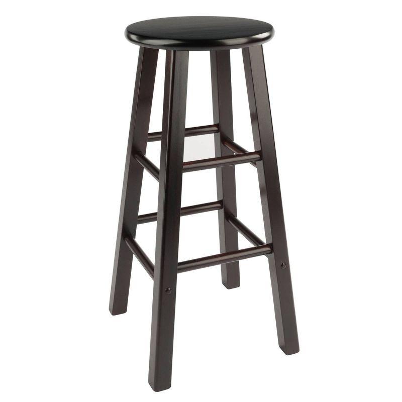 Espresso Industrial Solid Wood Bar Stools Set of 2