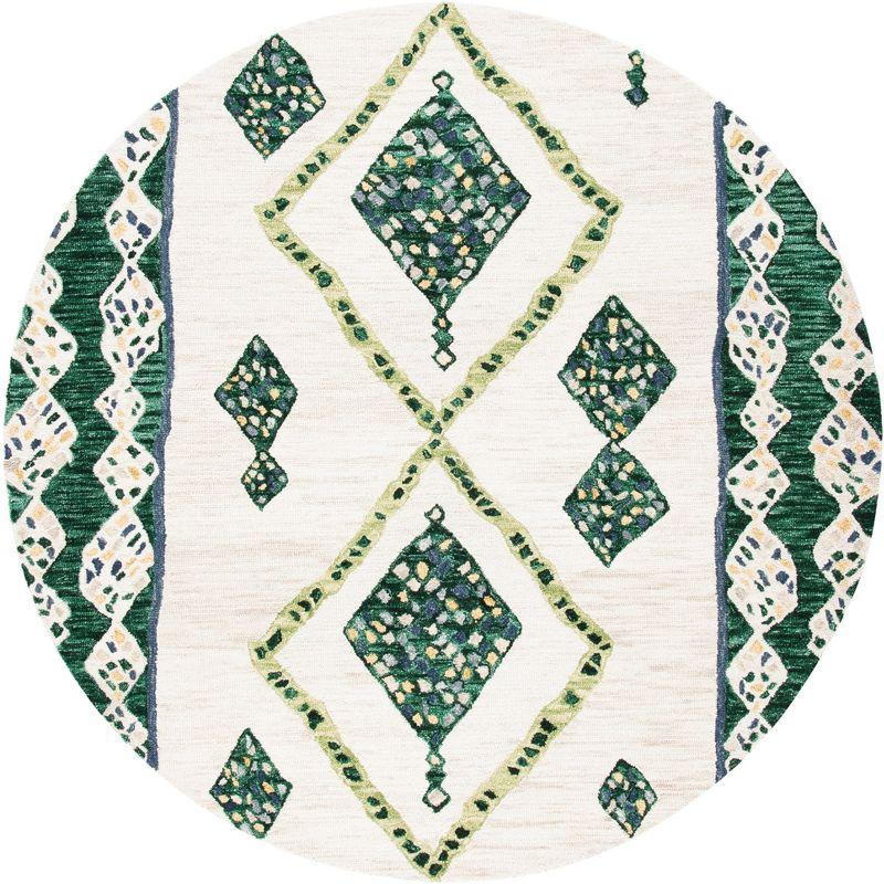 Aspen APN702 Hand Tufted Area Rug - Green/Ivory - 7' round - Safavieh.