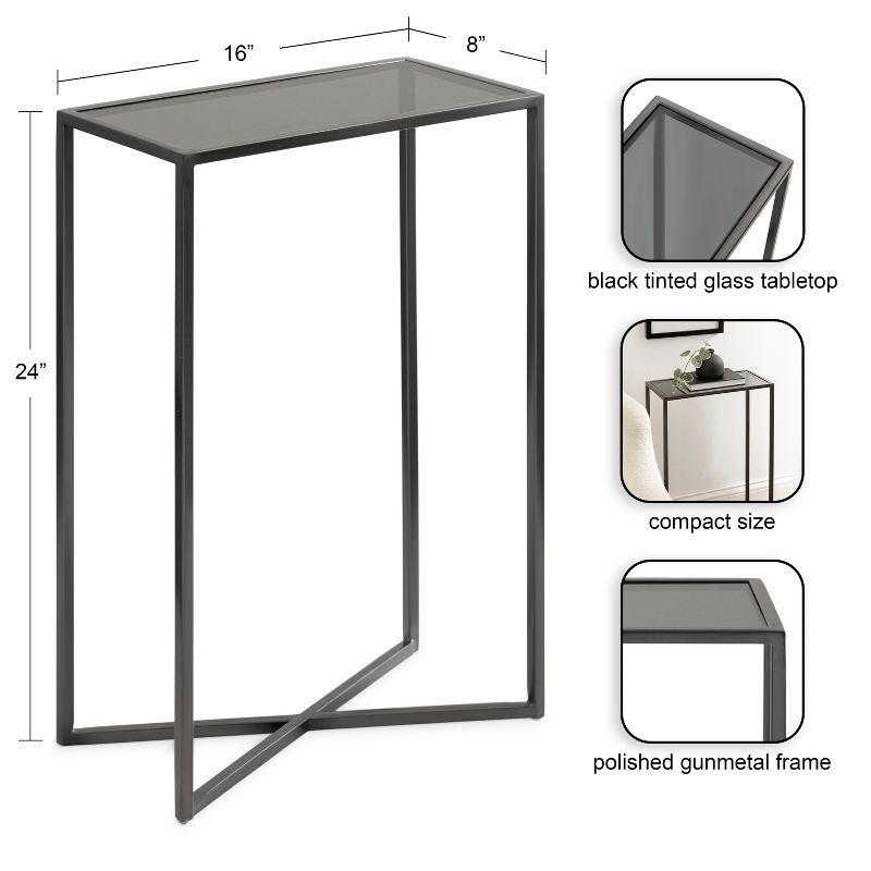 Kate and Laurel Jaspur Rectangle Metal Side Table, 16x8x24, Pewter