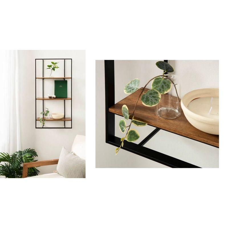 Kate & Laurel All Things Decor 24"x22" Kercheval Modern Wood Shelf Gold