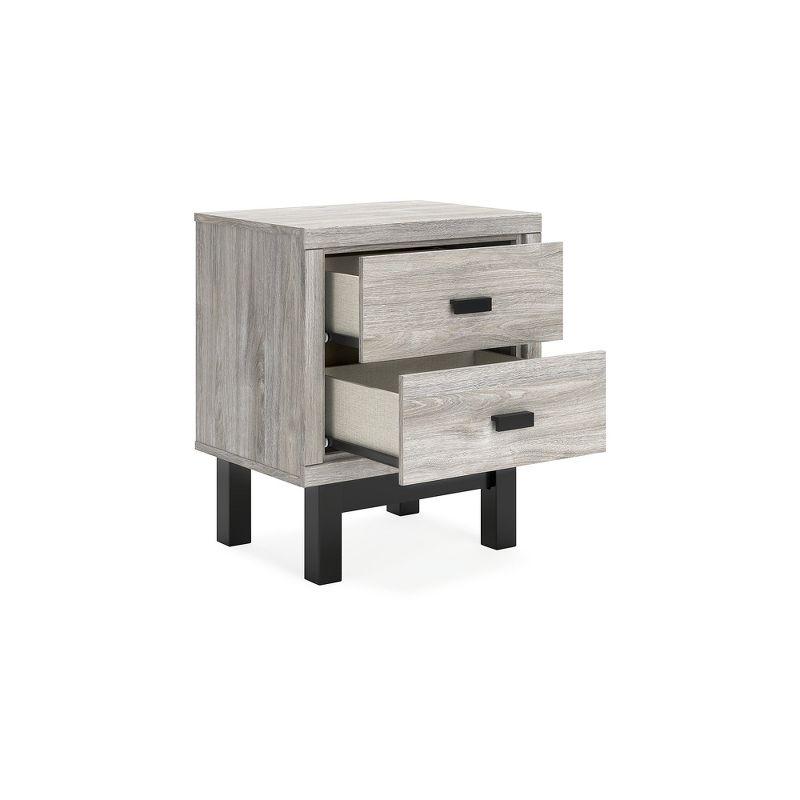 Signature Design by Ashley Vessalli 2 Drawer Two-Toned Nightstand, Brown & Black