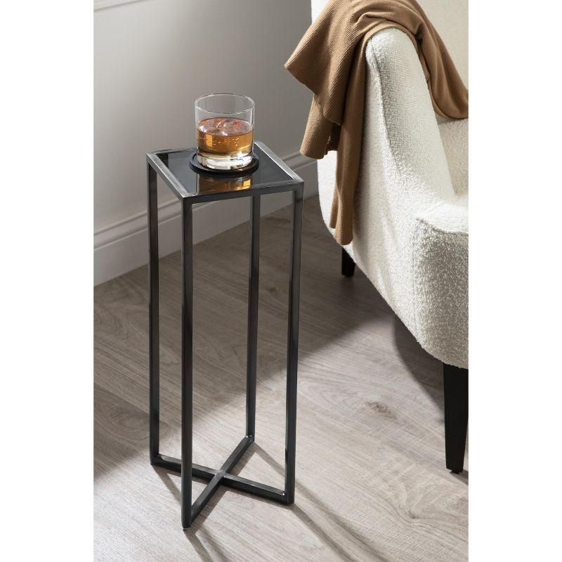 Kate and Laurel Jaspur Square Metal Drink Table, 7x7x21, Pewter