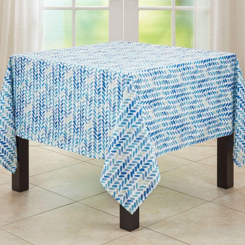Saro Chevron Tablecloth With Watercolor Design Rectangular