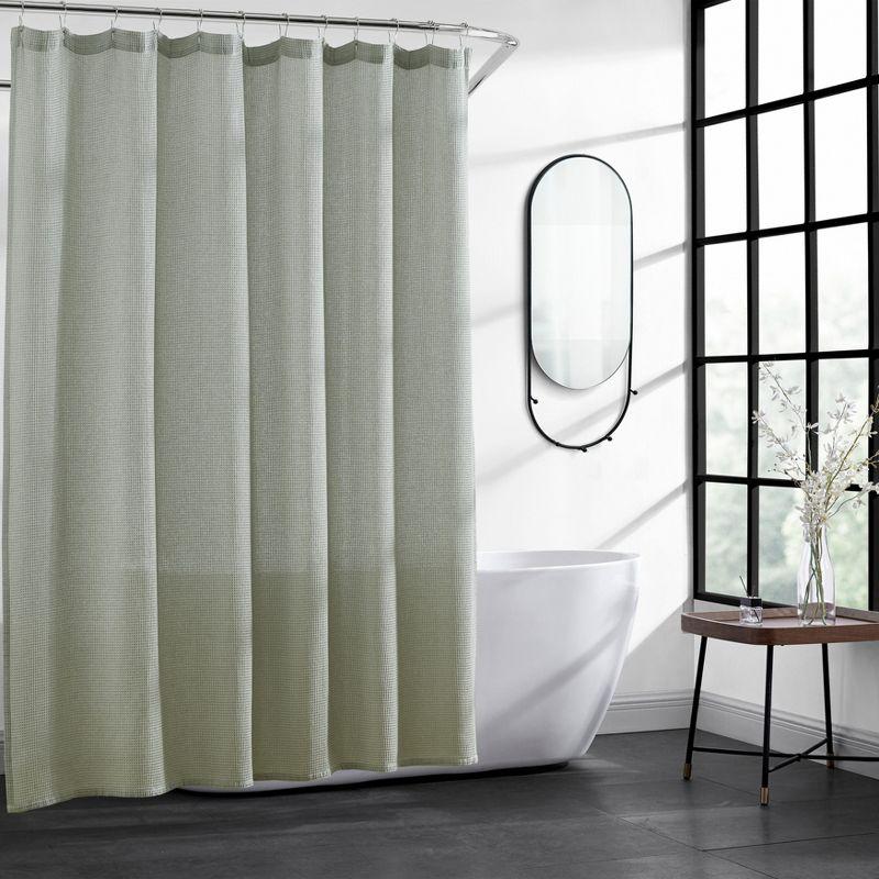 Kenneth Cole Kenneth Cole Solid Waffle Cotton Blend Shower Curtain