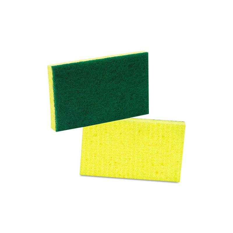 Scotch-Brite PROFESSIONAL Medium-Duty Scrubbing Sponge, 3.6 x 6.1, 0.7" Thick, Yellow/Green, 20/Carton