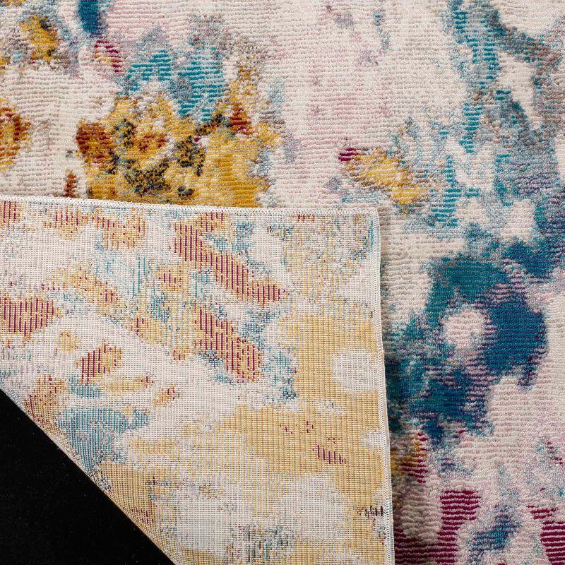 Aria ARA166 Power Loomed Area Rug - Cream/Dark Teal - 4'x6' - Safavieh.