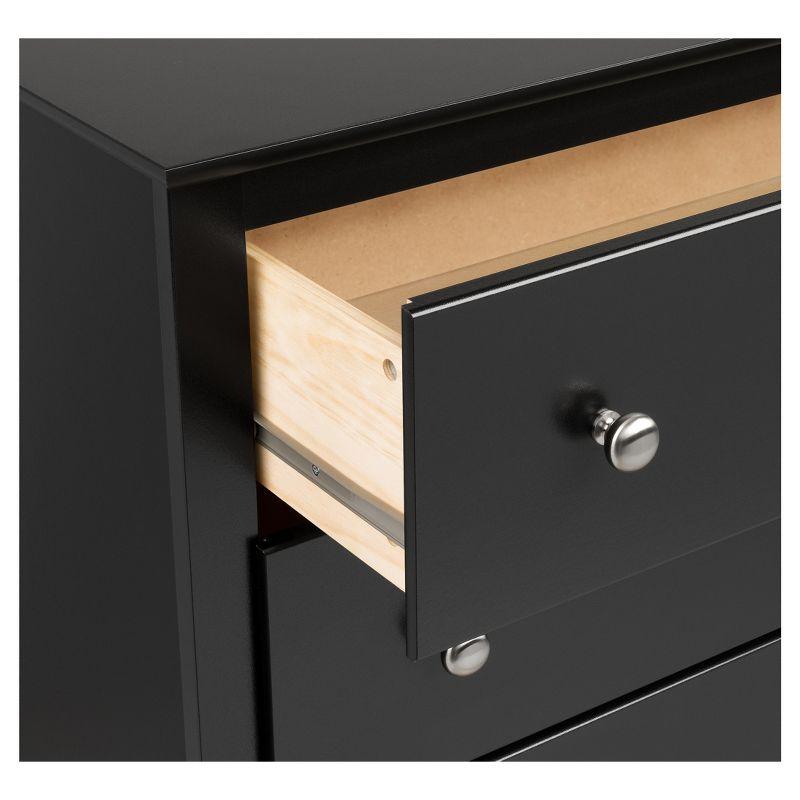 Black Vertical 6-Drawer Chest with Roller Glides