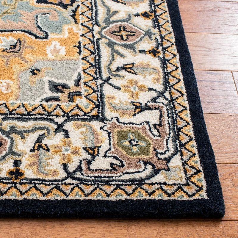 Heritage HG625 Handmade Area Rug - 5'x8' - Navy/Ivory - Safavieh