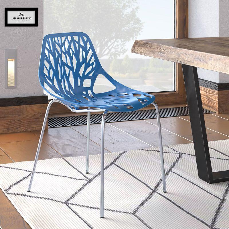 LeisureMod Asbury Open Back Plastic Stackable Dining Side Chair