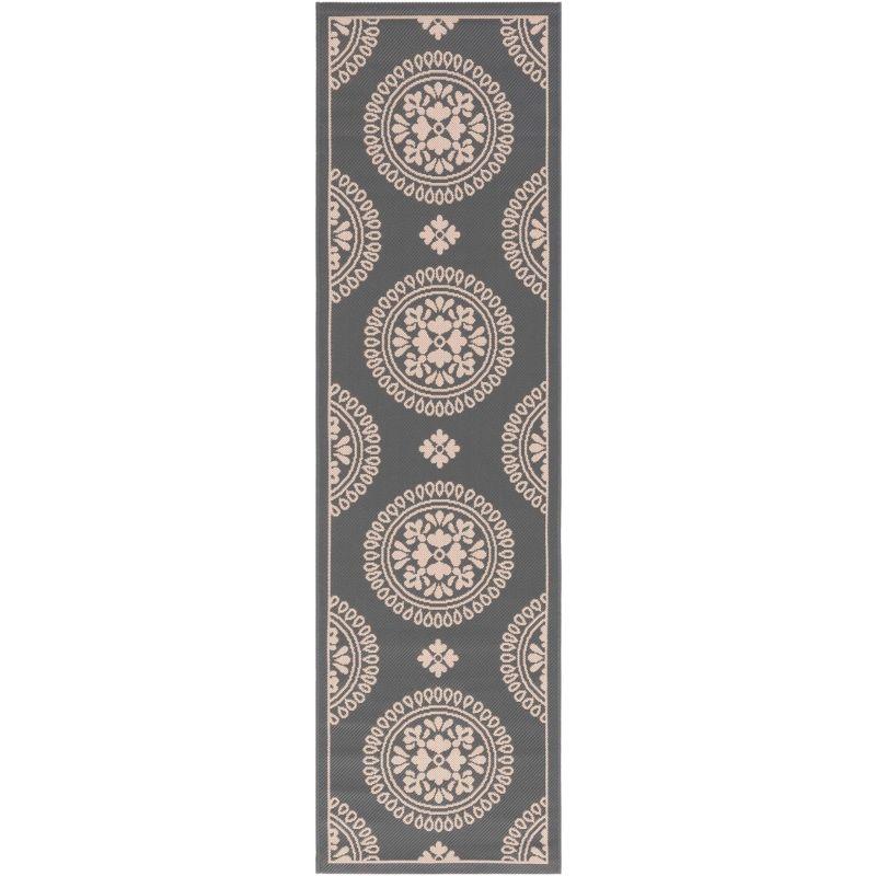 Courtyard Gray 28" Easy-Care Synthetic Indoor/Outdoor Area Rug