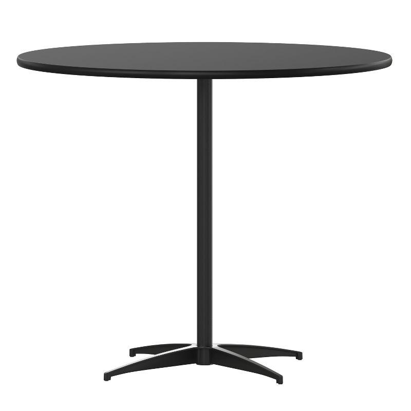 Flash Furniture Marrel Round Wood Cocktail Table with Columns by Flash Furniture