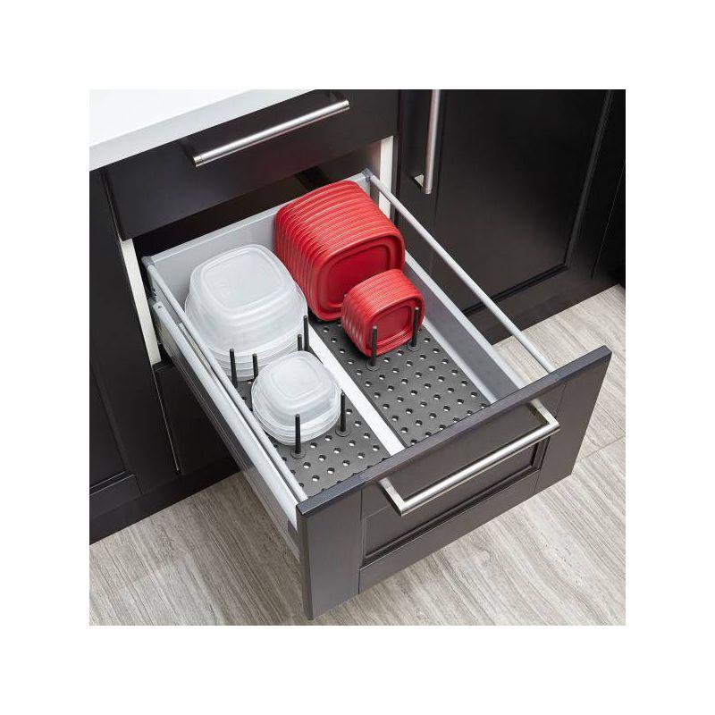 Charcoal Adjustable 2-Piece Drawer Organizer Set